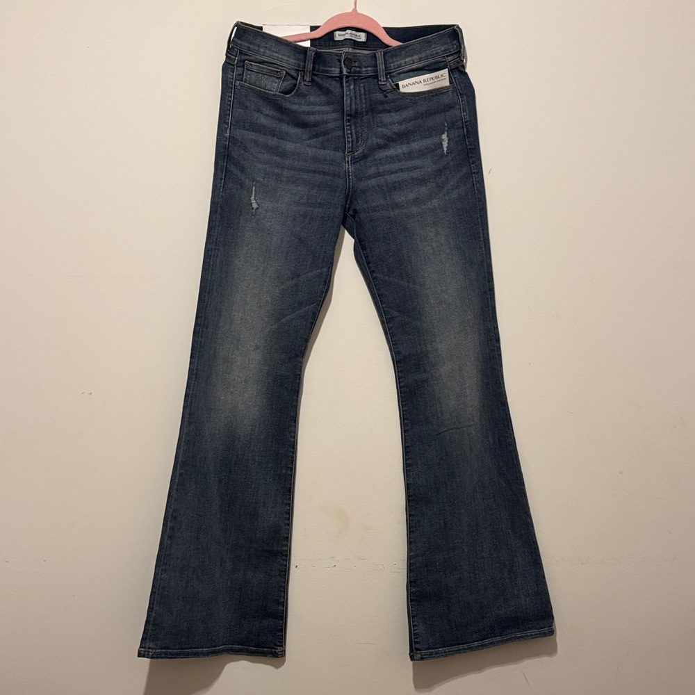 J. Crew Dark Blue Wide Leg Flare Jeans